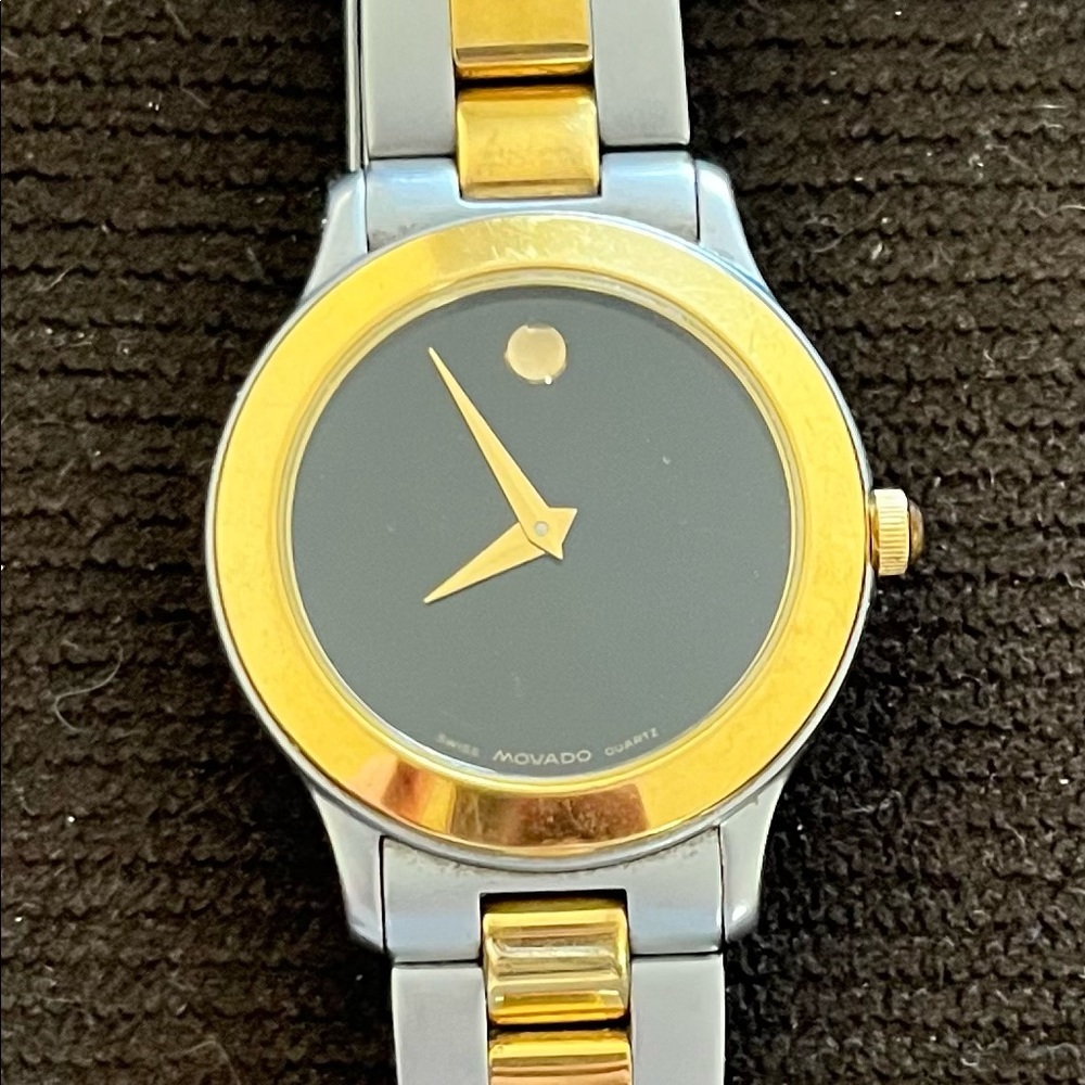 Women’s Movado Museum Juro Black Face Two Tone Watch